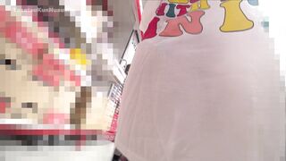 【超高画質】［番外編］国宝級!!激カワショップ定員　透けた激エロTバックからパイパンおマ●コが丸見え！下着が全見えしちゃうオーバ jvip