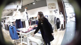 店員撮り１０５ チンピク必至 可愛いけど生意気な白ギャル小娘 普段ズボンしか履かない高飛車娘を着替えさせてスケベパンティを覗くのじゃ voyeur jp