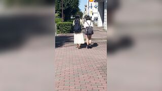 交渉痴漢 豊 区の私立女子大生2人組にキャンパス内の階段の踊り場でぶっかけ voyeur jp